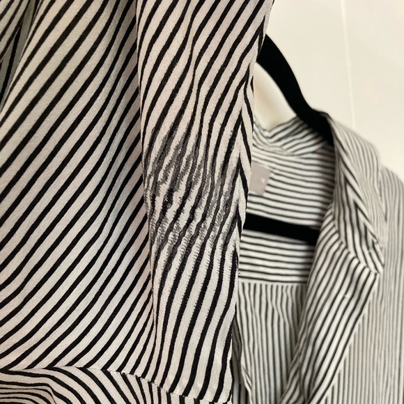 COPY - Everlane striped black and white silk shirt size 16 - Picture 6 of 10